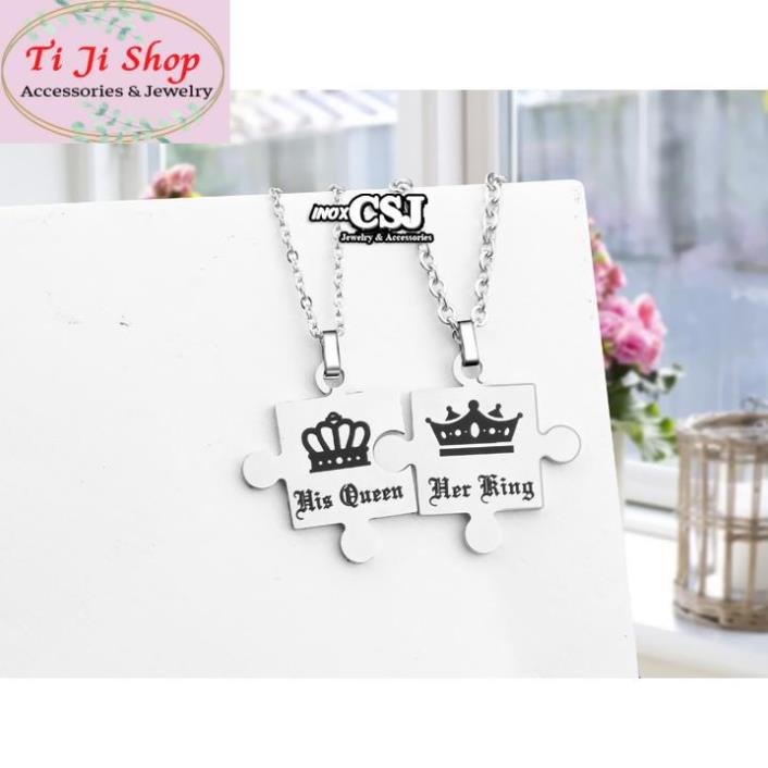 DÂY CHUYỀN CẶP ĐÔI HER KING HIS QUEEN MC246 - siêu đẹp chuẩn thời trang