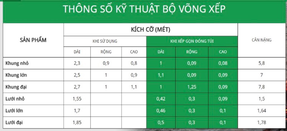 Võng xếp Duy Lợi cỡ Lớn