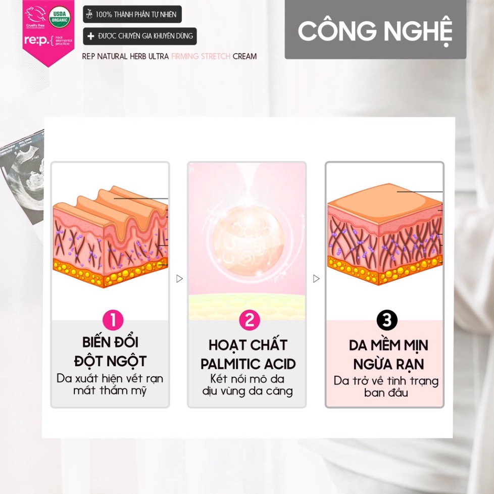 Kem Chống Rạn Da RE:P Giảm Rạn Da Bụng Đùi Săn Chắc Da Làm Mờ Sẹo RE:P NATURAL HERB ULTRA FIRMING STRETCH CREAM 200ml | BigBuy360 - bigbuy360.vn
