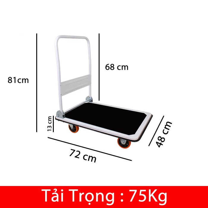 Xe Đẩy Hàng Sàn Thép Tải Trọng 100Kg (48cm x 72cm) Gấp Gọn Hỗ Trợ Vận Chuyển Hàng Hóa