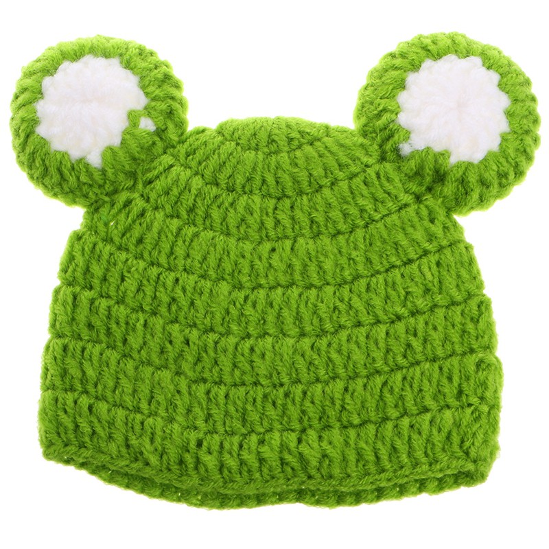 Mary☆Cute Cartoon Baby Hats Handmade Photograph Props Frog