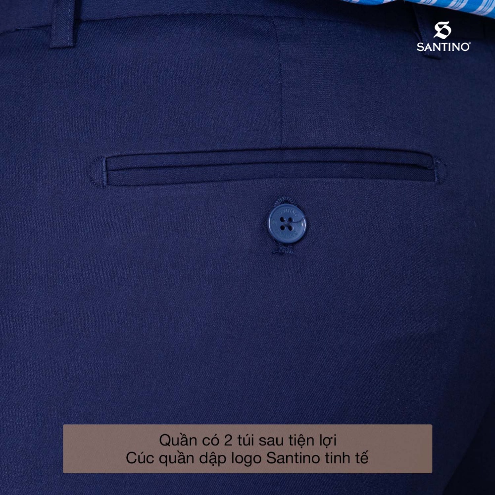 Quần Âu Nam Công Sở Sợi Tre Santino Cao Cấp Màu Xanh Than Form Ôm Nhẹ Thoáng Mát Chống Nhăn Kháng Khuẩn Và Tia Uv Q069