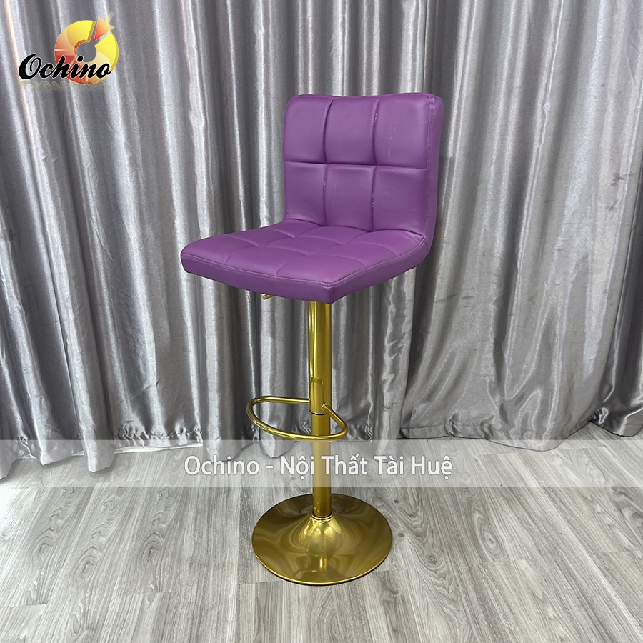 Ghế Chụp Hình, Ghế Makeup Chân Vàng K1 Sơn Tĩnh Điện Nhập Khẩu Bọc Da Sang Chảnh mẫu vịn tay inox ( Ảnh Thật Shop Chụp)