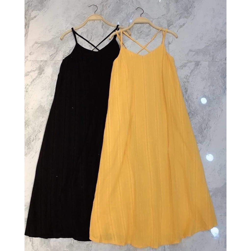 VN63 - ĐẦM 2 DÂY MAXI 2 MÀU ĐAN CHÉO CHO NỮ | BigBuy360 - bigbuy360.vn