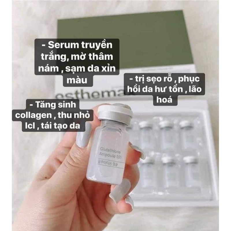 Serum tế bào gốc truyền trắng Esthe max chuyên dùng trong các Spa Clinic của Hàn - 1 lọ