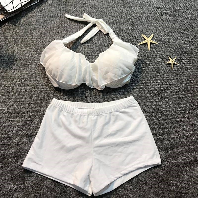 ♚❃suối nước nóng áo tắm nữ phong cách hàn quốc bikini ba mảnh vải voan gợi cảm tập hợp những bộ ít thơm bảo thủ