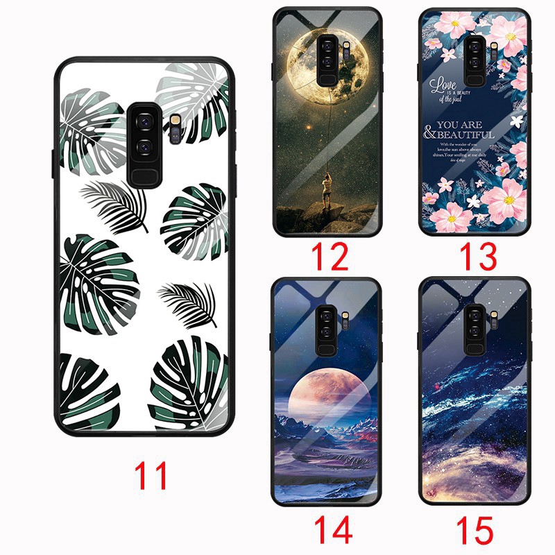 Ốp điện thoại mặt kính cường lực họa tiết bầu trời độc đáo dành cho Samsung Galaxy S8+/A7/A750/J4+/J6+/S9 Plus