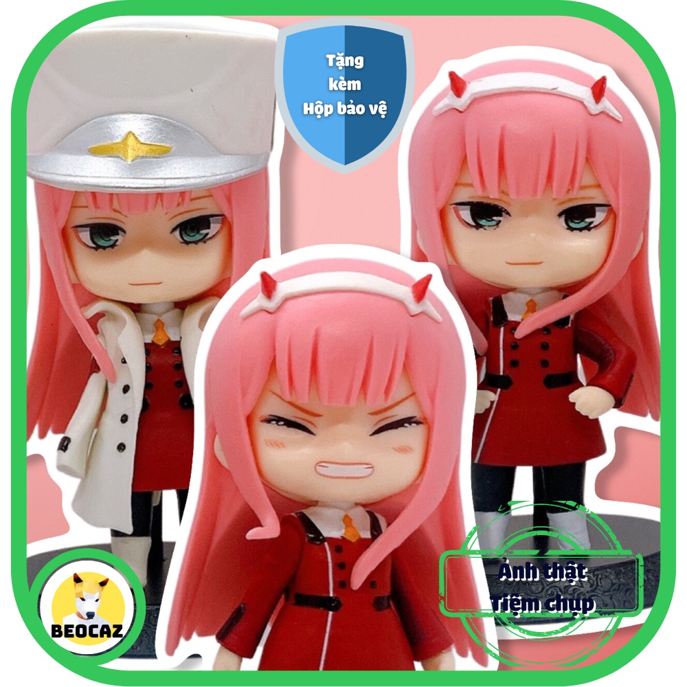 Mô hình Zero Two tóc hồng dễ thương Darling in the Franxx Đồ chơi Beocaz bền màu nhựa an toàn trang trí trưng bày
