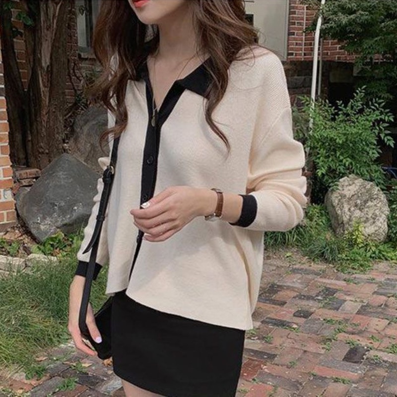 Áo khoác cardigan dệt kim tay dài thời trang thu đông phong cách hàn quốc cho nữ