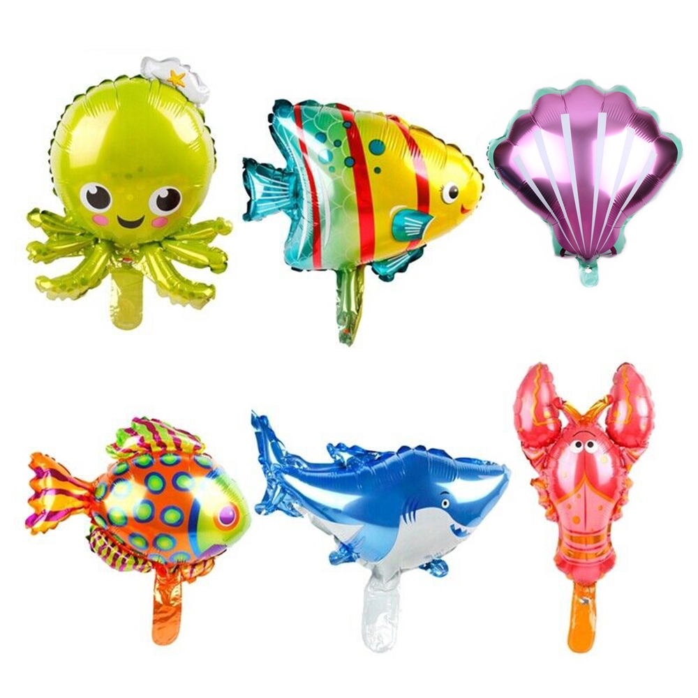 Bộ 2 bong bóng lõi nhôm hình động vật biển bạch tuộc/cá hề/cá voi trang trí tiệc