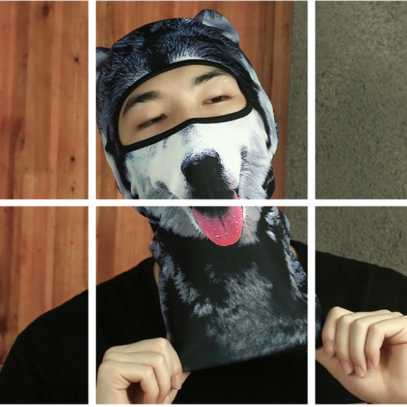 Mũ Balaclava Che Phủ Cổ Toàn Diện In Họa Tiết Động Vật 3D Cho Các Hoạt Động Thể Thao Thu Đông