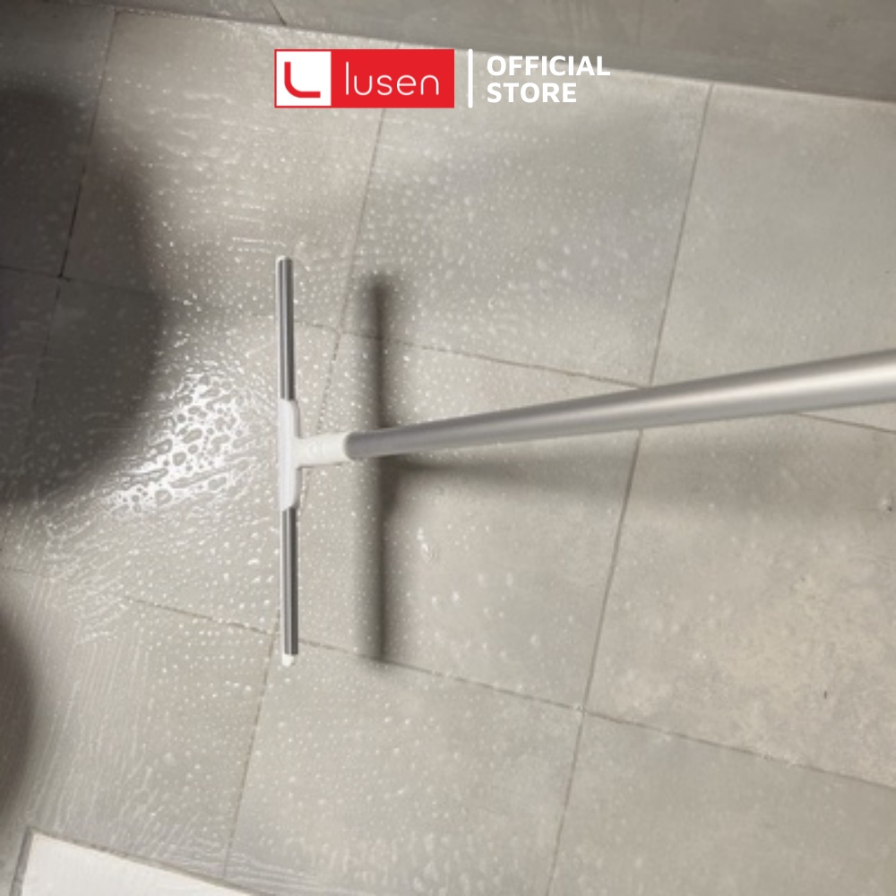 Cây gạt nước sàn nhà Lusen L1 cao cấp, Chổi gạt kính đa năng lưỡi silicone mềm dẻo, cán nhôm tùy chỉnh từ 75-125cm