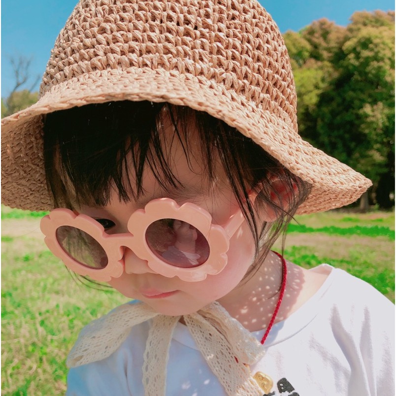 Kính mát gọng hình bông hoa chống tia phân cực cho bé trai và bé gái