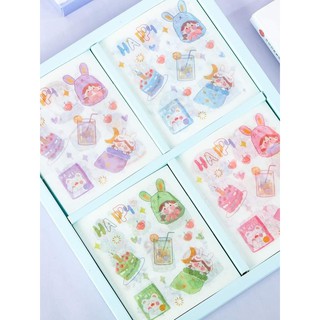 Hộp 100 tấm sticker dán trang trí sổ, nhật ký