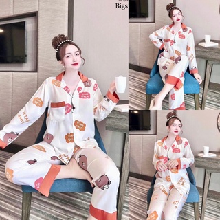 [ BIGSIZE 60-75kg] Bộ ngủ lụa bigsize tay dài