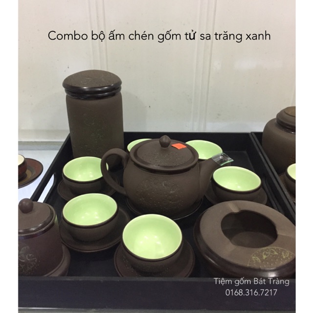 Combo bộ ấm chén gốm tử sa