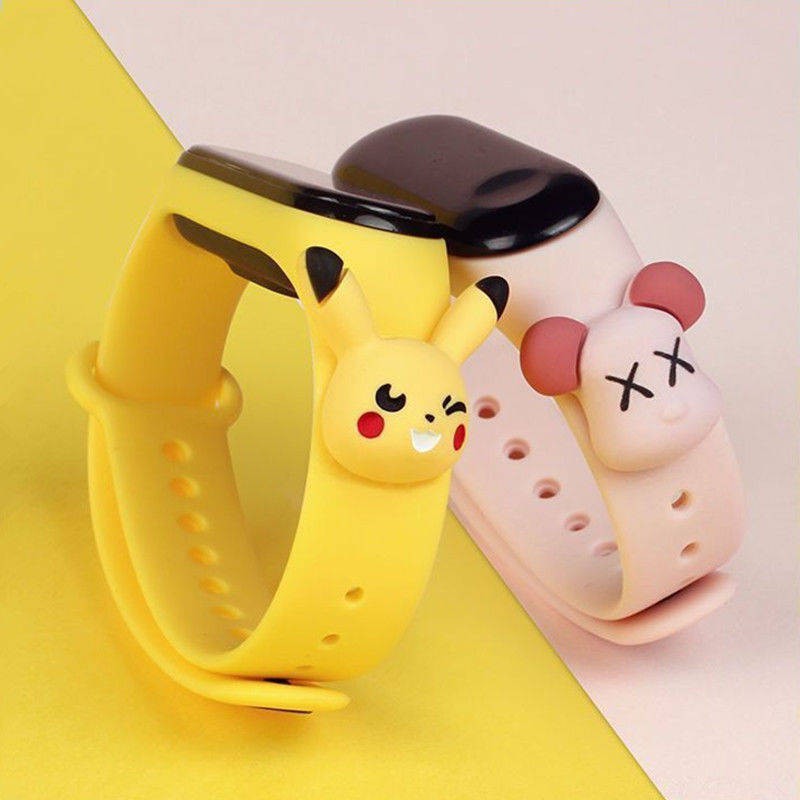 tử hồ Phim hoạt hình sinh viên Hàn Quốc Đồng hồ thông minh nam và nữ thể thao Pedometer đồng hồ báo thức sạc vòng đe