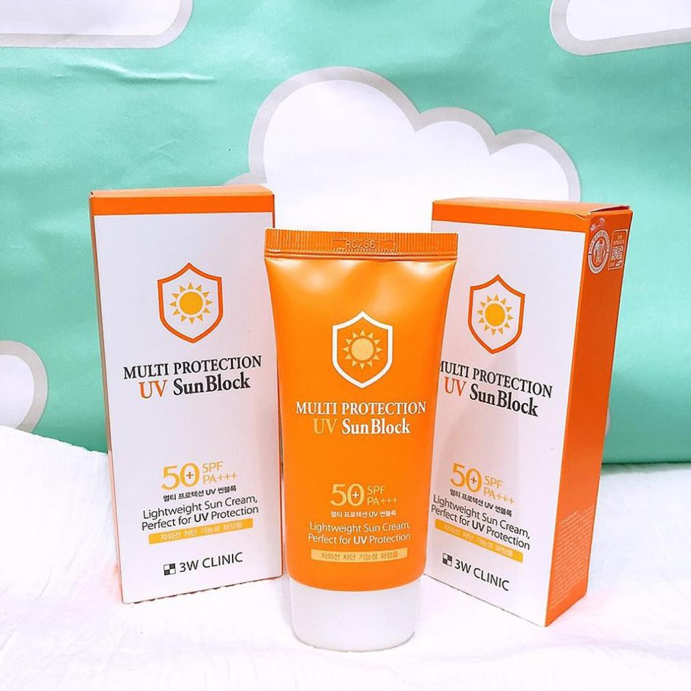 Kem Chống Nắng Dưỡng Ẩm 3W Clinic Multi Protection UV Sun Block SPF 50+ PA+++ 70ml - Hàn Quốc Chính Hãng