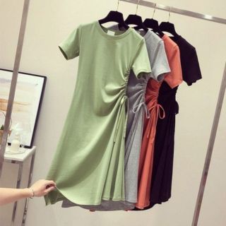 Đầm rút eo vải thun co giãn
