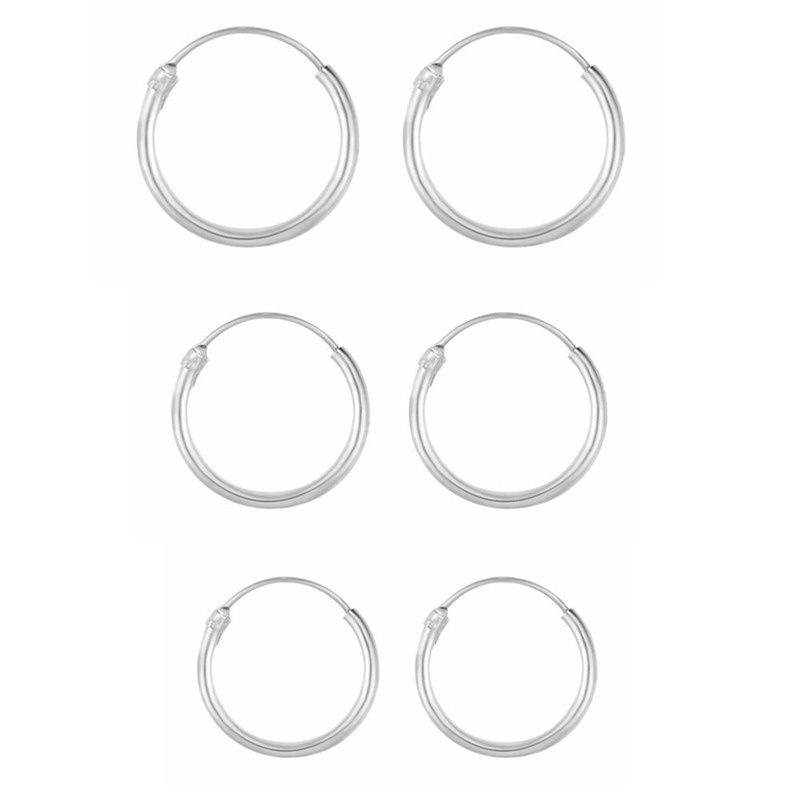 Set 3 đôi bông tai We Flower mạ bạc 925 hình hoa nhỏ phong cách thời trang cho nam và nữ
