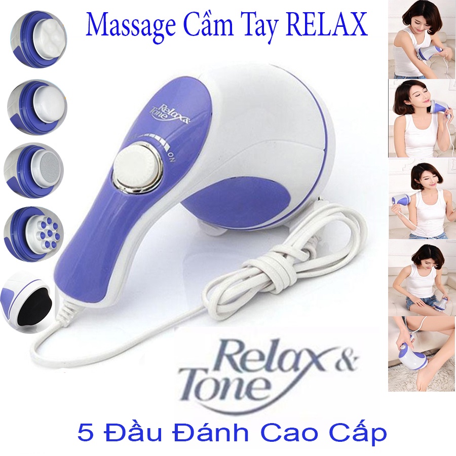 Máy Đấm Lưng Hàn Quốc Massage Cầm Tay 5 Đầu Đánh (Relax)Cao Cấp Giá siêu sale,Bảo hành 1 đổi 1 toàn quốc