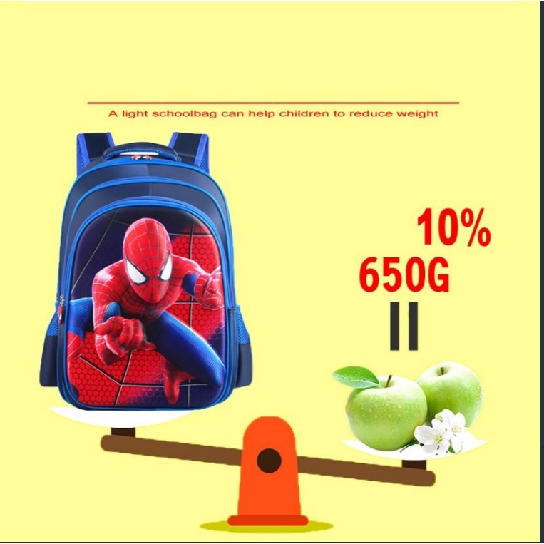 Cặp Siêu Nhân Cho Bé, Ba Lô Siêu Nhân Cho bé Trai, balo người nhện Hàng Dày Đẹp Chắc Chắn