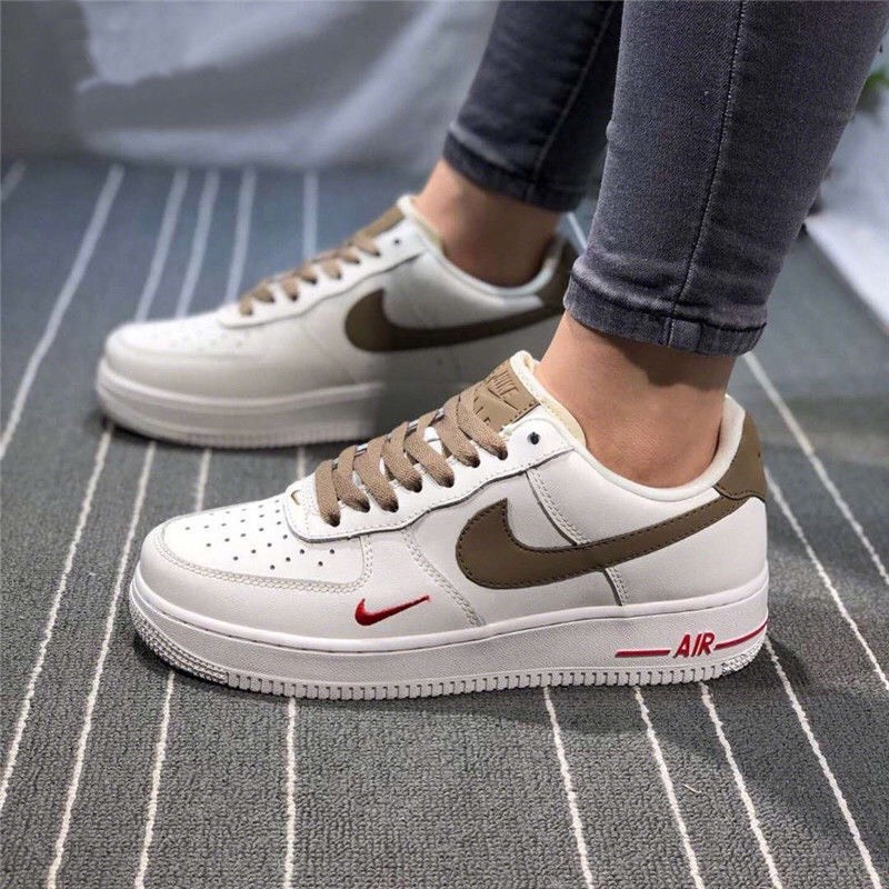 Giày AF1 FORCE 1 trắng full, vạch nâu, xám, đen Hot trend thể thao sneaker nam nữ