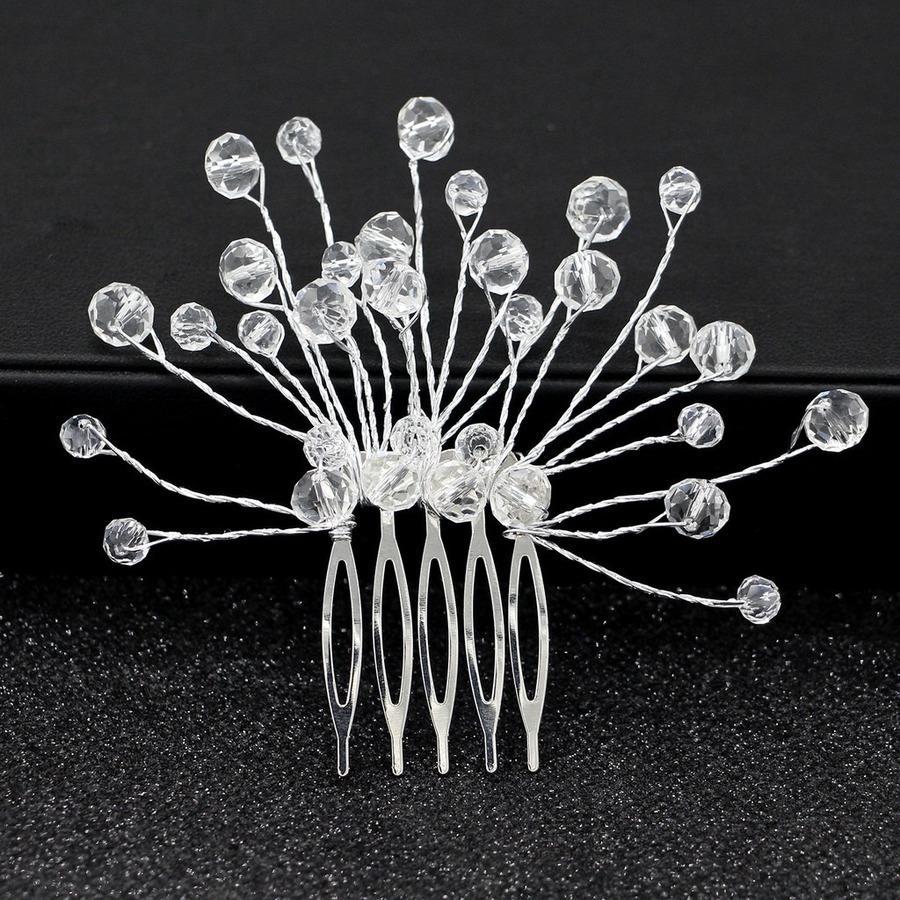 Lược Cài Tóc Hình Hoa Đính Ngọc Trai Nhân Tạo Thời Trang Cho Cô Dâu