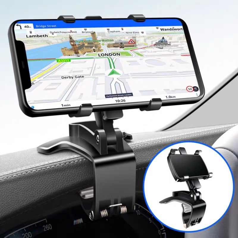 Giá Đỡ Điện Thoại Ô Tô Trên Xe Hơi Xoay 360 Độ Chống Rung Treo Đa Điểm Trên Taplo, Có Bảng Số Điện Thoại