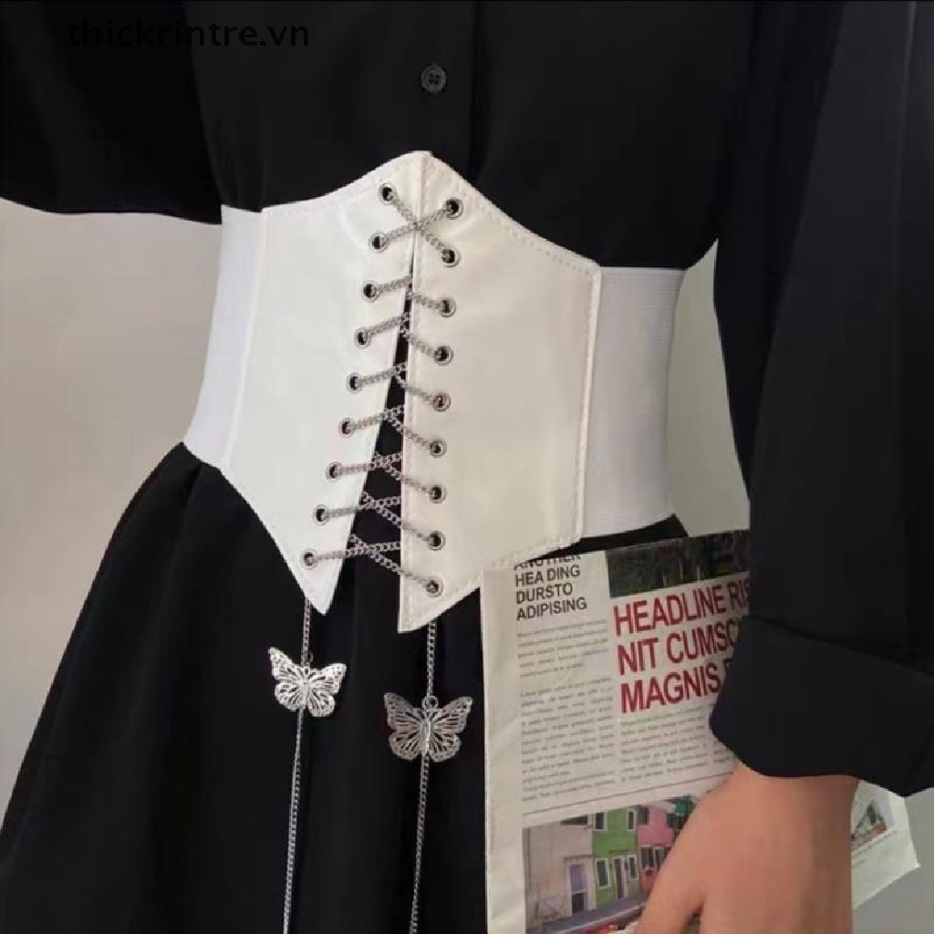 Đai Nịt Bụng Định Hình Cơ Thể Hình Bướm Phong Cách Gothic Quyến Rũ Cho Nữ