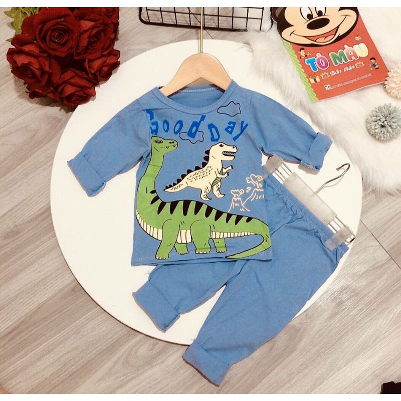 Bộ dài tay cotton bé trai 9-19kg