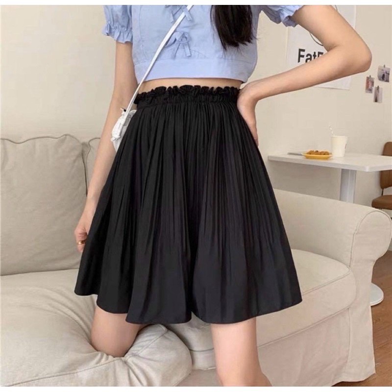 CHÂN VÁY voan trơn xếp li DÁNG NGẮN CẠP CHUN | BigBuy360 - bigbuy360.vn