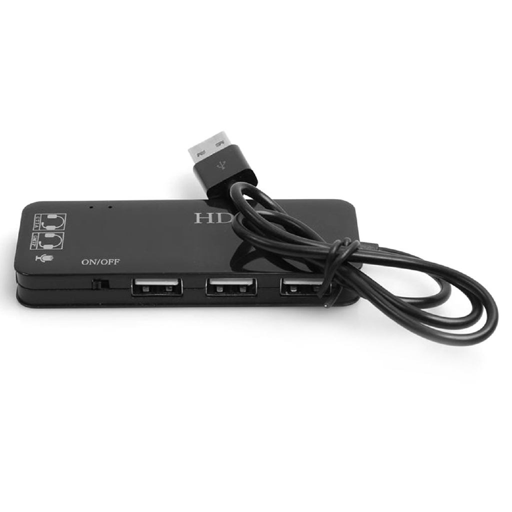 E 3 Port USB2.0 Hub External USB Sound Card No External Driver Stereo Sound Card