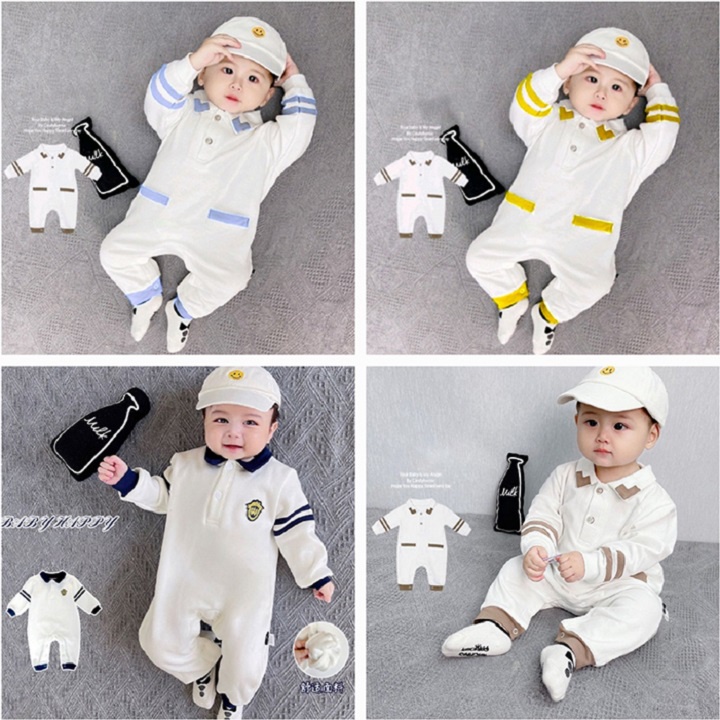 Bộ body dài tay cho bé trai bé Gái Habi Fashion Từ 0-24 Tháng Tuổi quần áo trẻ em sơ sinh vải cotton mềm mại BD032