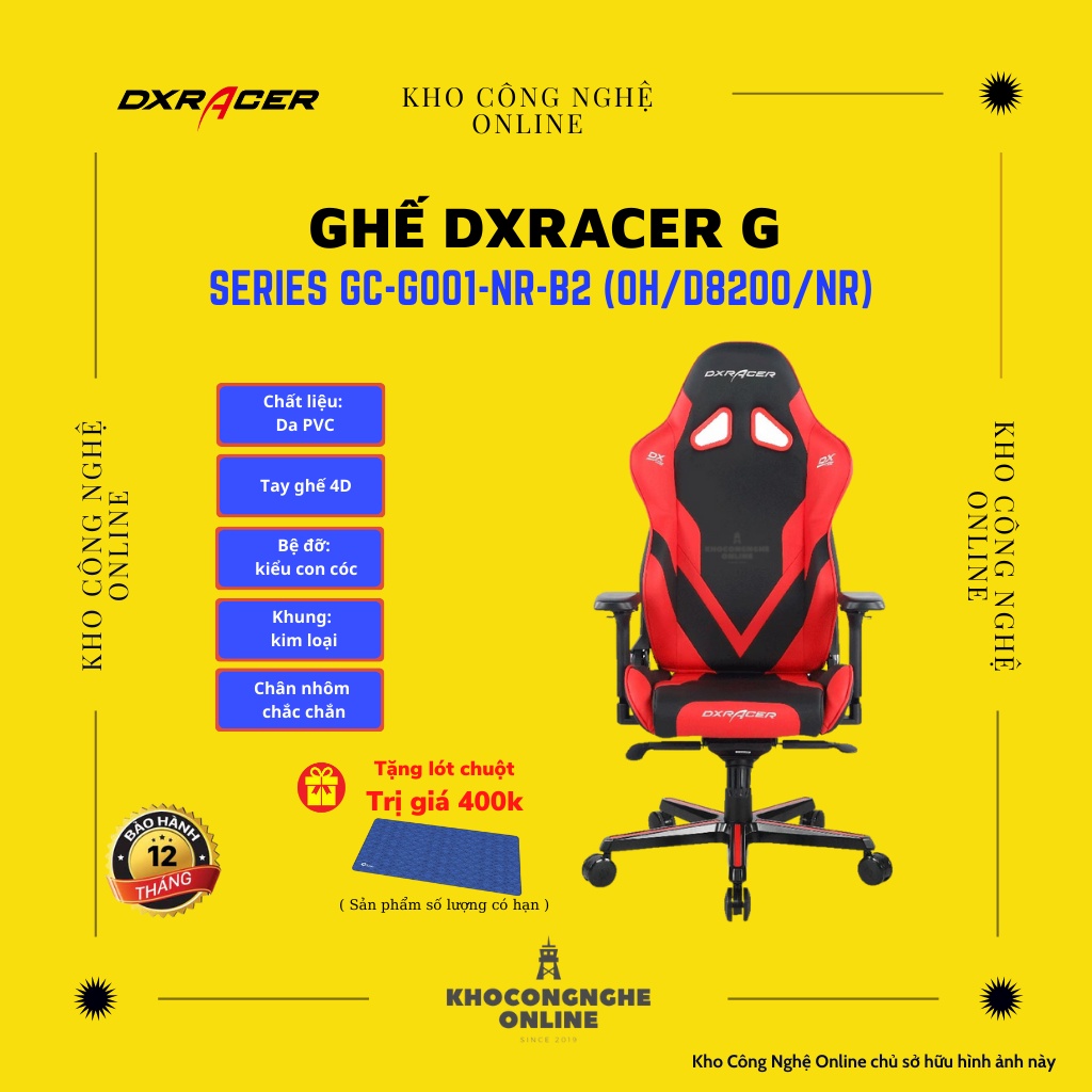 Ghế DXRacer G Series GC-G001-NR-B2 (OH/D8200/NR)