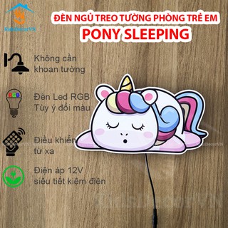 Đèn ngủ treo tường phòng trẻ em Little Pony Unicorn điều khiển từ xa đèn trang trí phòng ngủ
