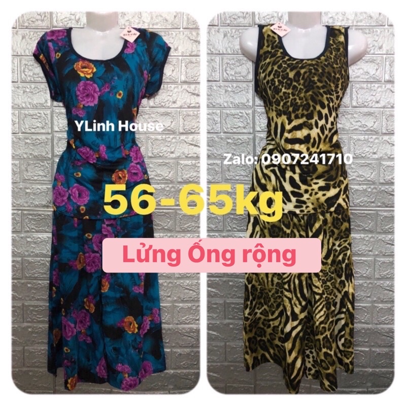Size4LR (56-65kg) đồ bộ quần lỡ (lửng) ống rộng