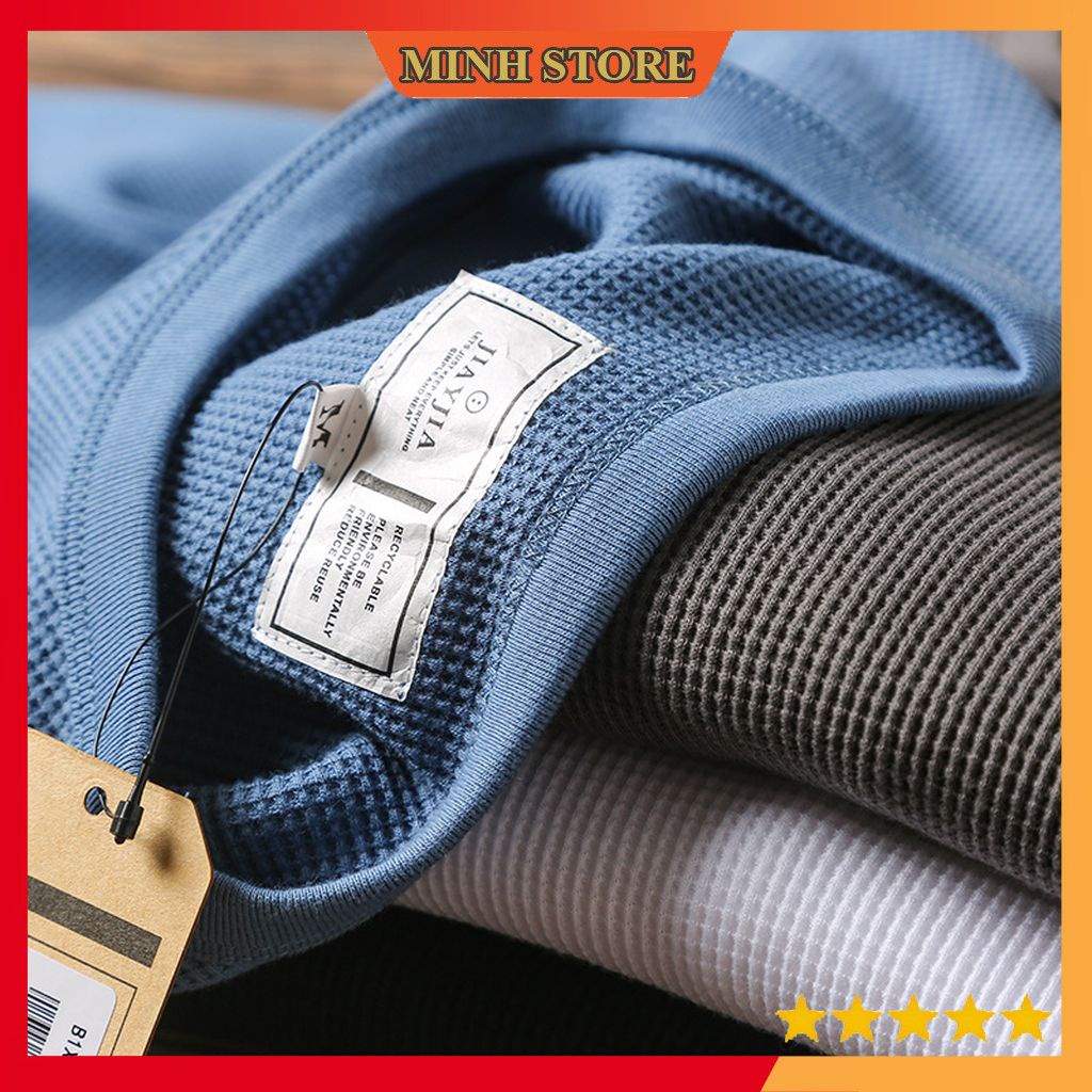 Áo phông nam dài tay cổ tròn chất cotton, Áo thun nam chất xốp Thái tổ ong co dãn 4 chiều AD01 - MS66