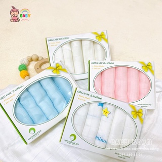 Anmina - Set 5 khăn sữa sợi tre lụa cao cấp mềm mịn, kháng khuẩn