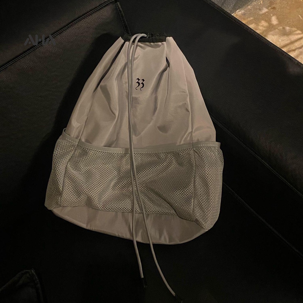 AHA OFFICIAL Ba Lô Nylon Xám Sức Chứa Lớn In Ba Chiều Dán Ba Chiều Đường Phố
