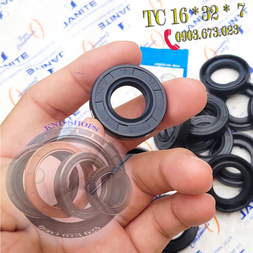 Phớt cao su chặn dầu TC 16*32*7 Phốt chặn nhớt trục chuyên cho phụ tùng xe máy, máy sản xuất công nghệ | KND Shops