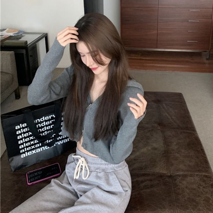 Áo dệt kim BH phối khóa kéo phong cách Hàn Quốc thời trang sành điệu cho nữ