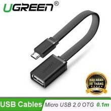 Dây cáp OTG Micro USB Cao cấp Ugreen US133 dây dẹt dài 10CM 10395 10821 Chính Hãng