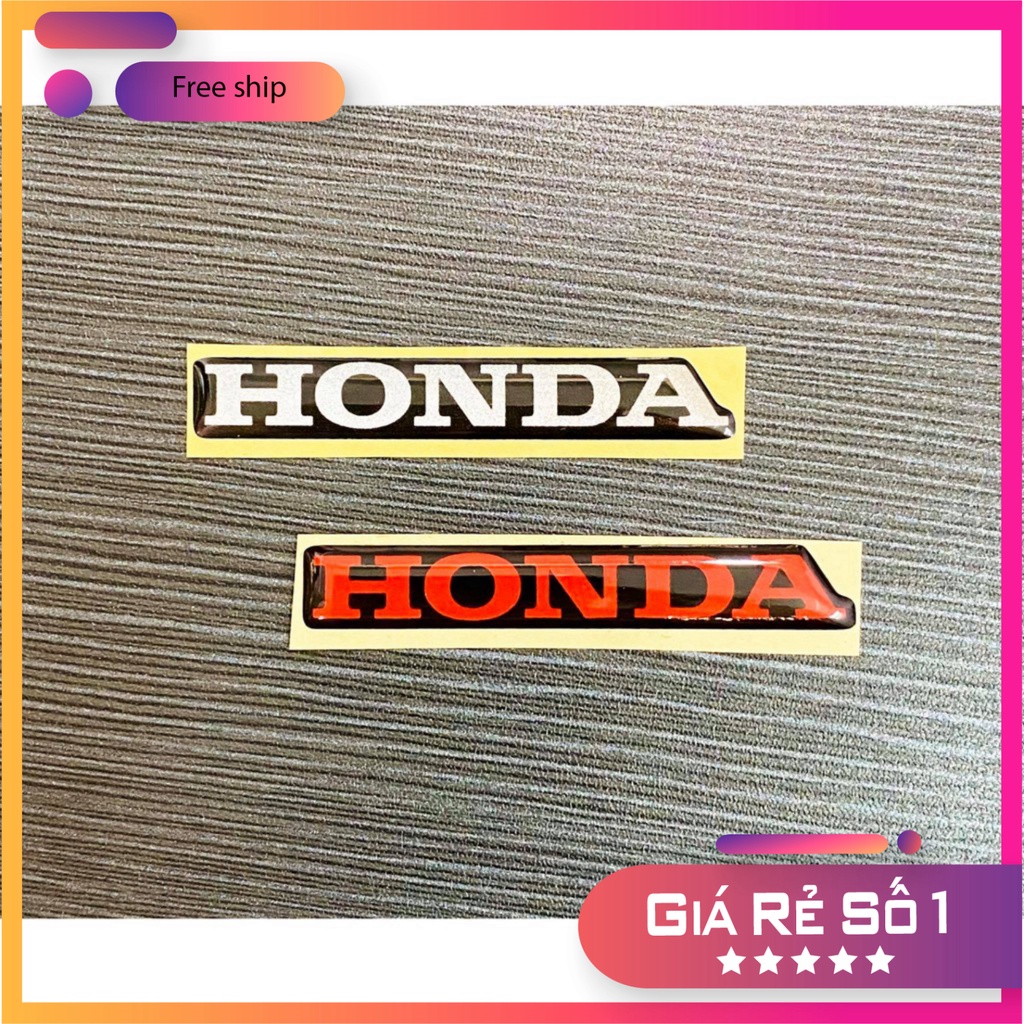 HCM  DDXM - V30/10 - DECAL NỔI CHỮ HONDA CÓ 2 MÀU ĐỎ VÀ BẠC DÁN TRANG TRÍ ĐỒ CHƠI XE MÁY GIÁ SỈ