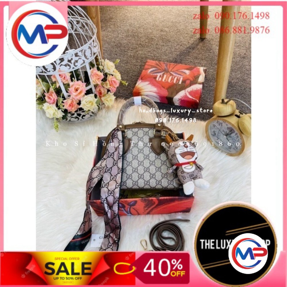 Túi Xách nữ cầm tay đeo chéo dáng hến Gu/Ci tặng kèm khăn và móc gấuFREESHIP SỈ TOÀN QUỐC