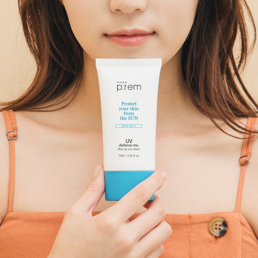 Kem chống nắng dạng kem MAKE P:REM UV defense me. Blue ray sun cream 70ml