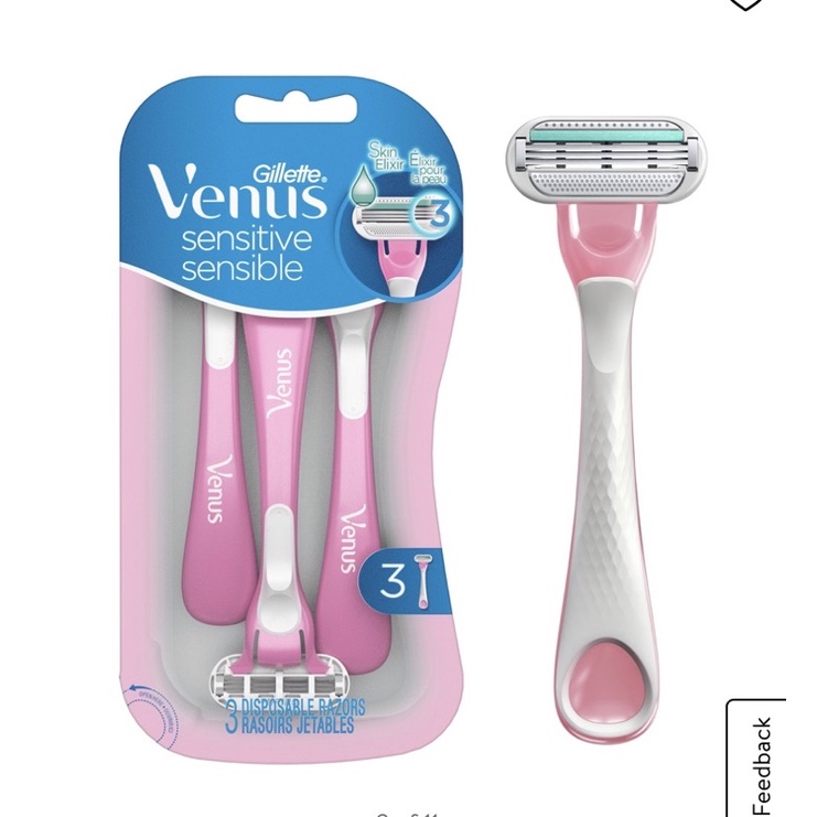 [Mot chiec] Dao cạo Gillette Venus Sensitive cho nữ 3 đầu lưỡi