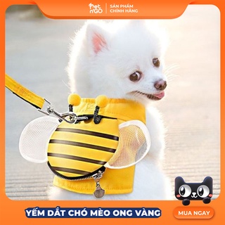 Bộ yếm dắt chó mèo thời trang, dễ thương kèm dây dắt nhiều size