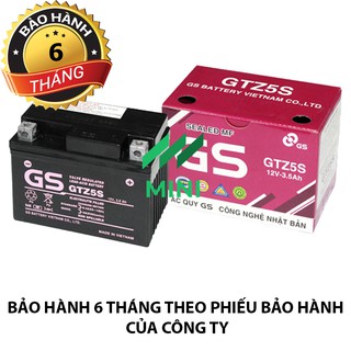 Bình ắc quy khô GS GTZ5S 12V 3.5Ah dành cho Honda, Yamaha, Suzuki....