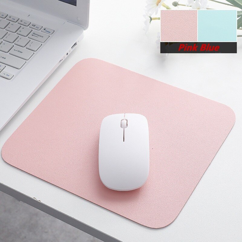 Miếng Lót Chuột Hai Mặt Bằng Da Pu Chống Thấm Nước Kiểu Dáng Đáng Yêu